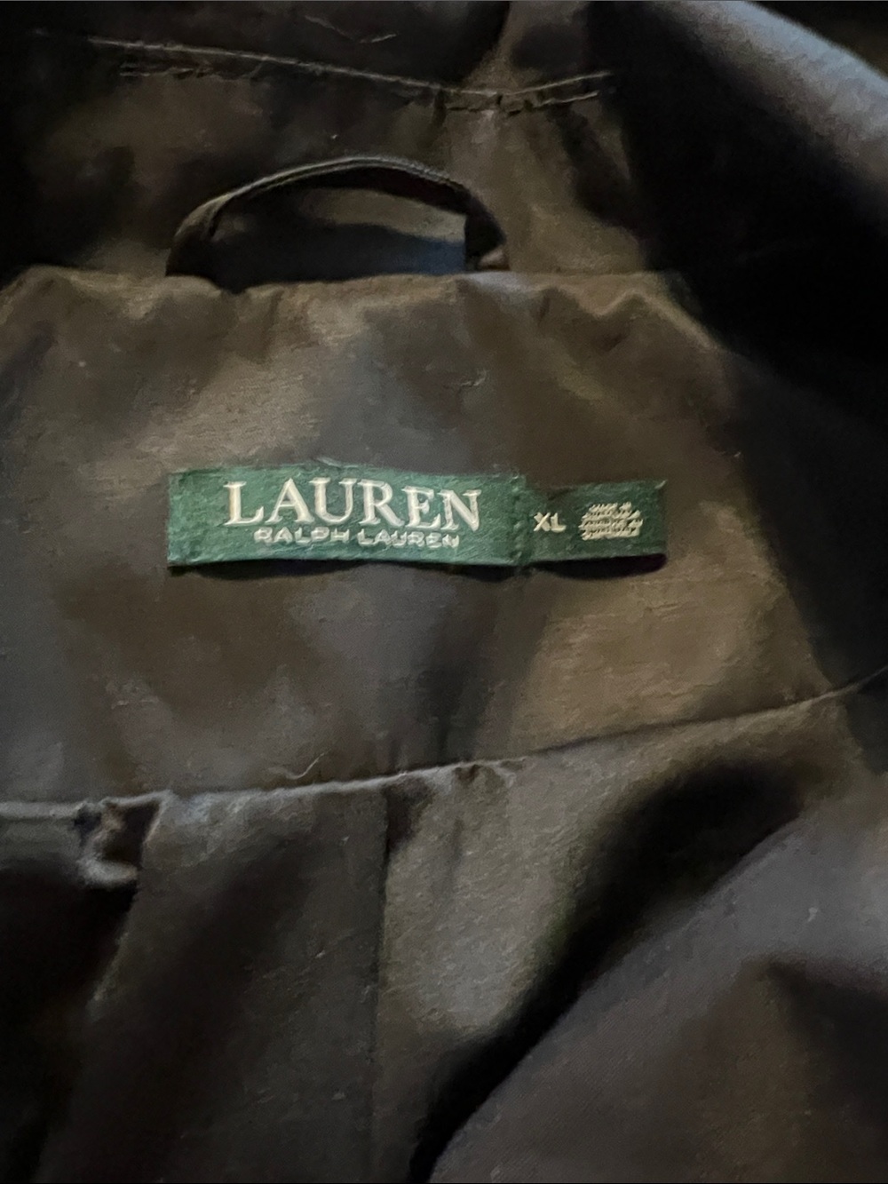 Ralph Lauren Black Trench Coat SZ XL - Picture 5 of 5